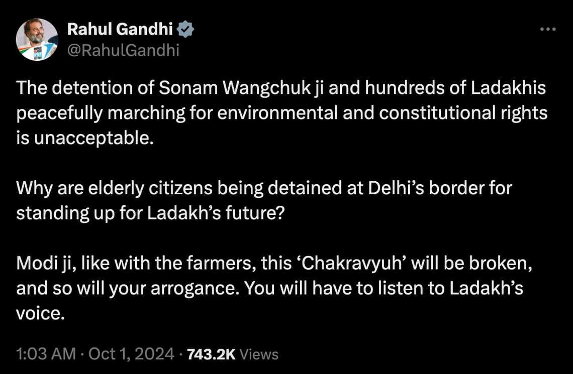 Rahul Gandhi Tweet